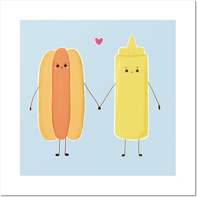 Hot Dog and Mustard Love Wall Art by Jennisney